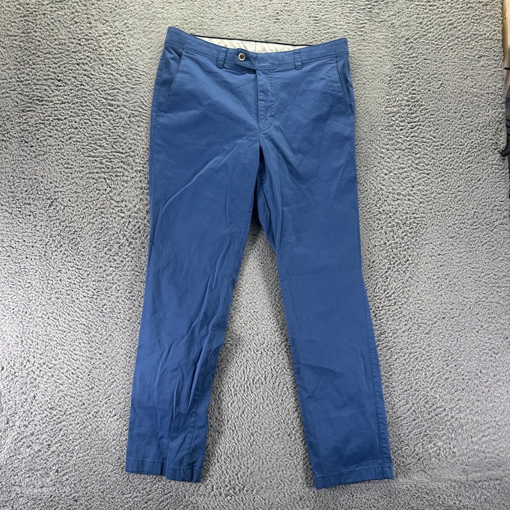 Riviera by Jack Victor Hudson Pant Men 34x30 Blue Cotton Chino Straight Business